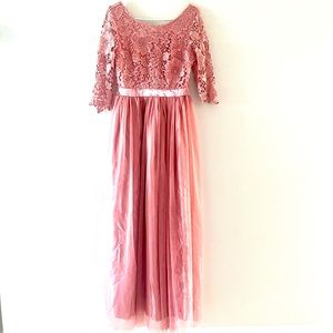 Lace Maxi ballroom dress, bridesmaids dress, fancy party dress